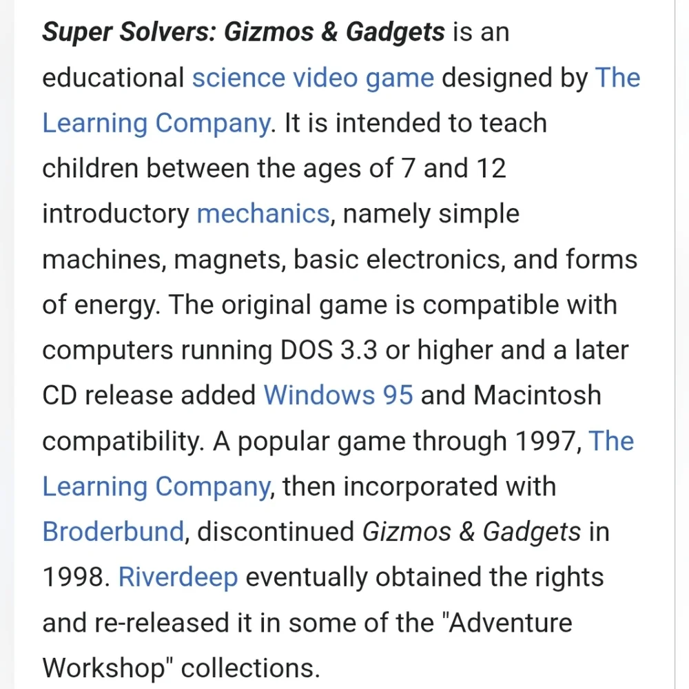 Vintage Super Solvers Gizmos & Gadgets CD rom HOMESCHOOL Elementary Math Science